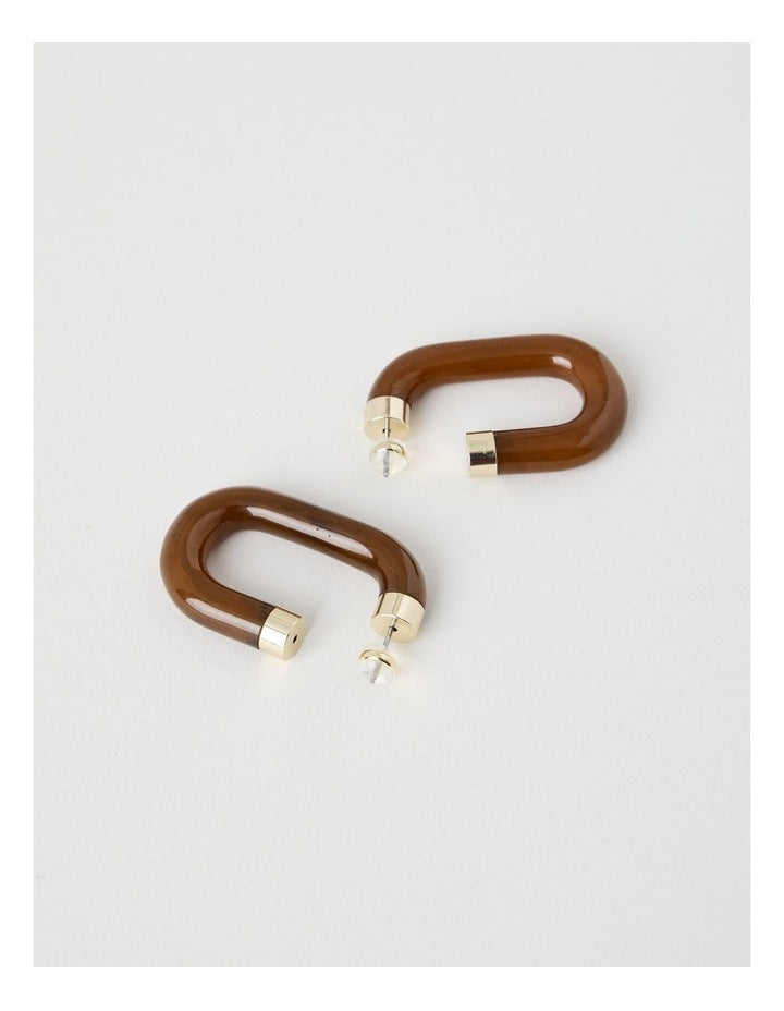 Tigereye Resin Hoop Earrings