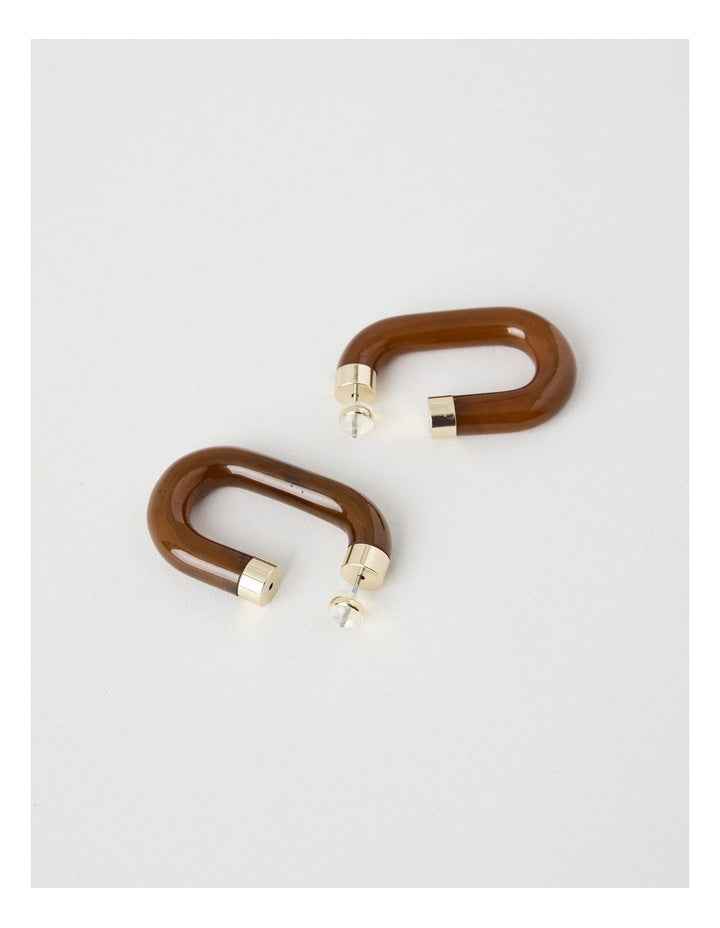 Tigereye Resin Hoop Earrings