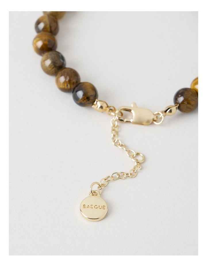 Stone Beaded Bracelet in Tiger Eye