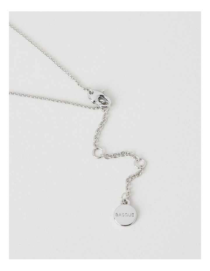 Silver Twisted Diamante Pendant Necklace