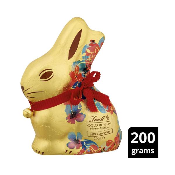 LINDT EASTER FLOWER GOLD BUNNY MILK CHOCOLATE 200G