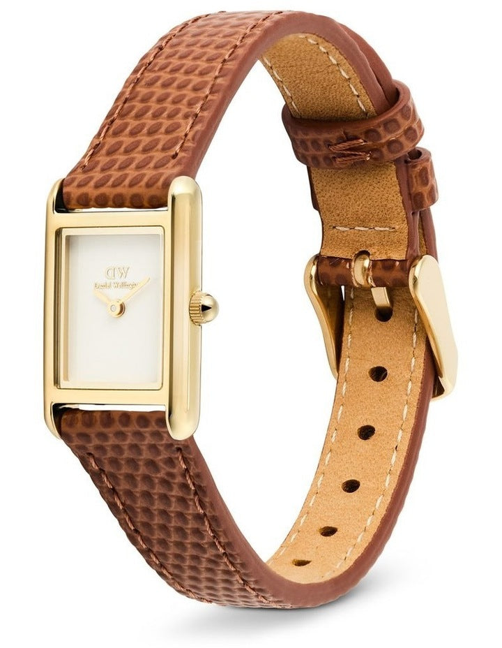 Bound Mini 17mm Brown leather Gold Watch