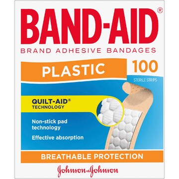 Band-Aid Plastic Strips 100 pack