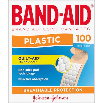 Band-Aid Plastic Strips 100 pack