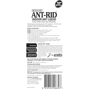 Combat Ant-Rid Indoor Liquid Pest Control 50mL