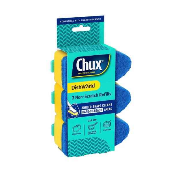 CHUX NON-SCRATCH DISHWAND REFILLS 3PK