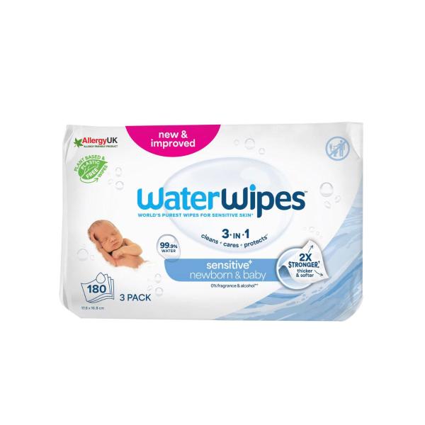 WATERWIPES BABY & NEWBORN SENSITIVE WIPES 180 PACK
