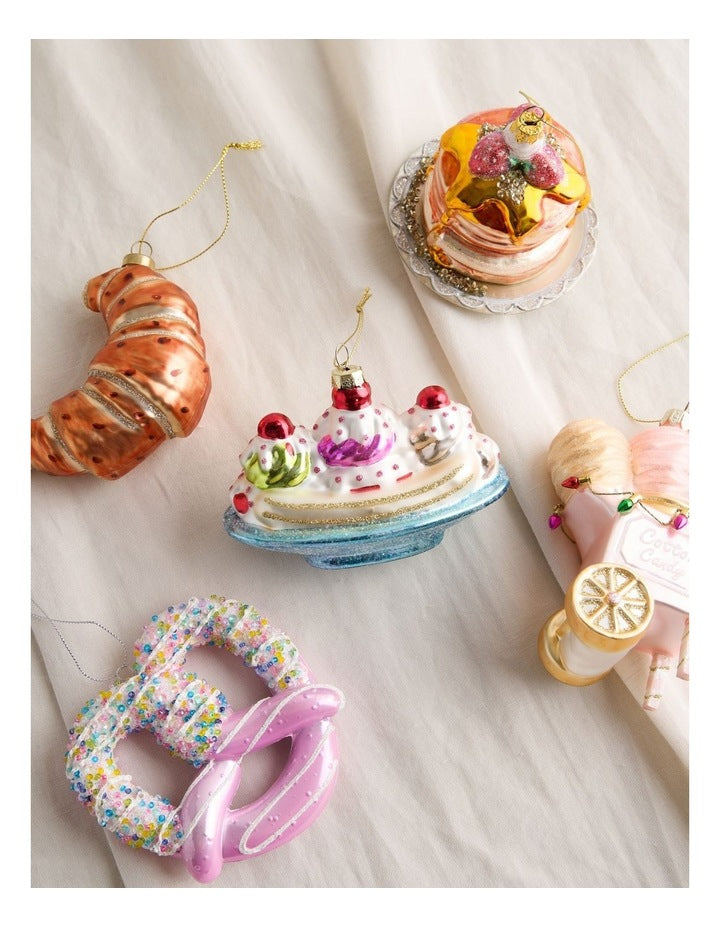Nostalgia Christmas Glass Banana Split Ornament in Multi: 10cm