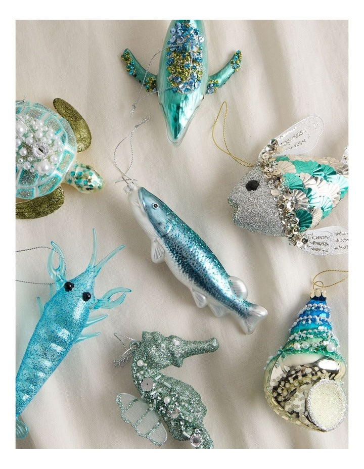 Eucalyptus Sardine Ornament in Blue: 15cm