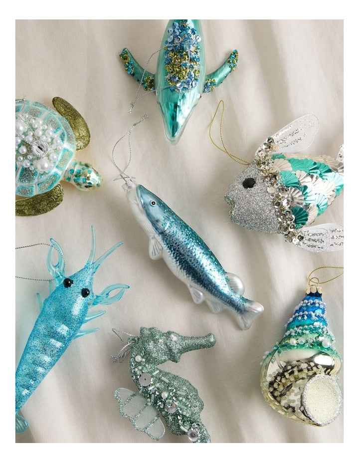 Eucalyptus Sardine Ornament in Blue: 15cm