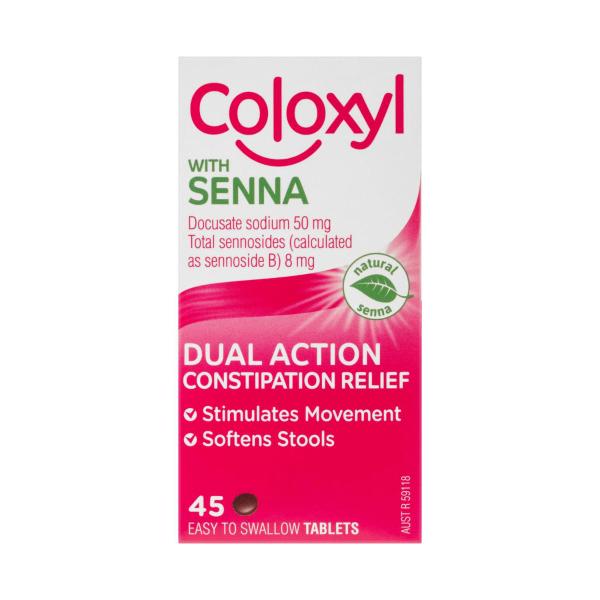 COLOXYL WITH SENNA FOR CONSTIPATION RELIEF TABLETS 45 PACK