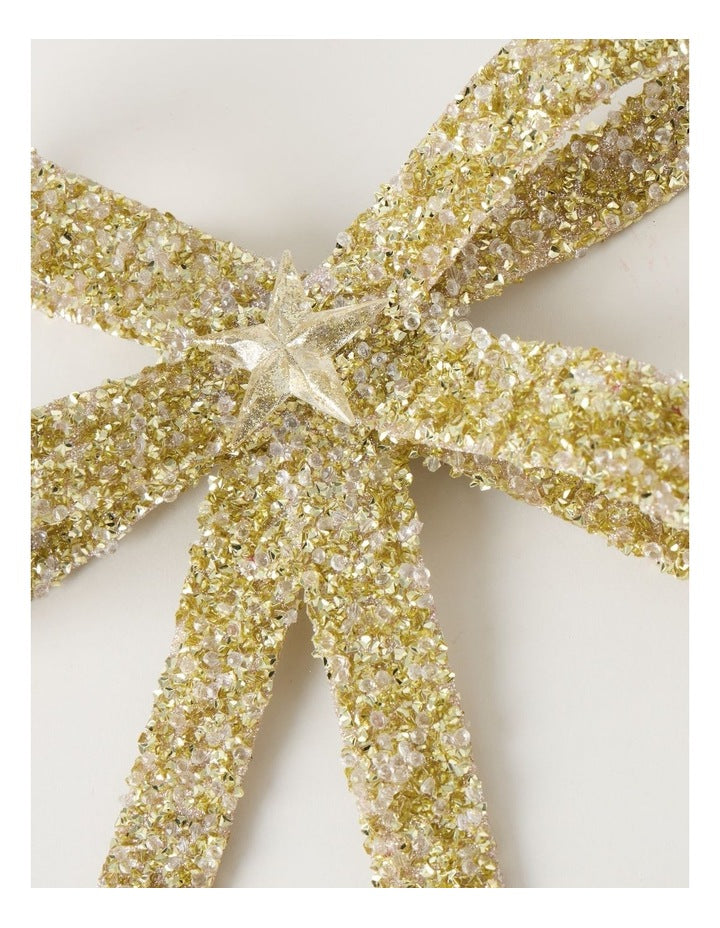 Luxe Plastic Oversized Bow Clip in Gold: 25cm