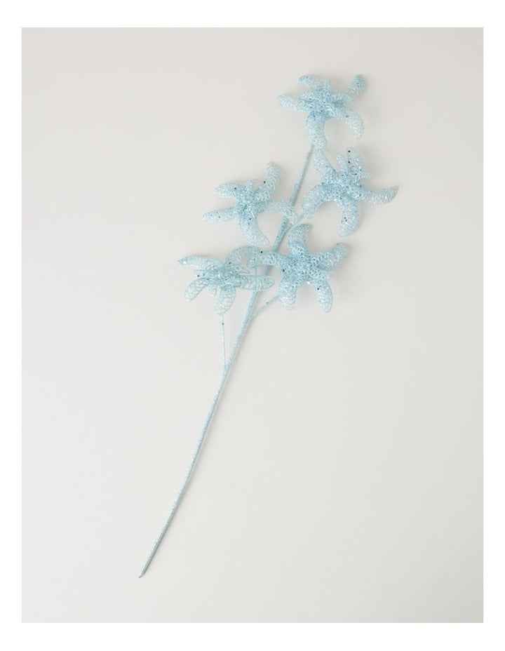 Eucalyptus Glitter Starfish Pick in Blue: 60cm
