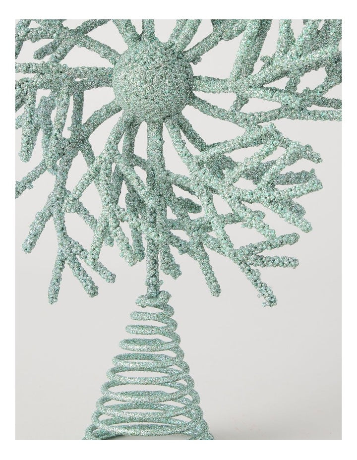 Eucalyptus Glitter Coral Tree Topper in White: 30cm