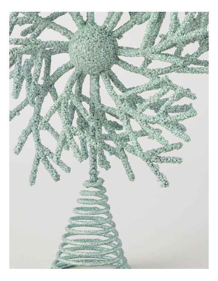 Eucalyptus Glitter Coral Tree Topper in White: 30cm