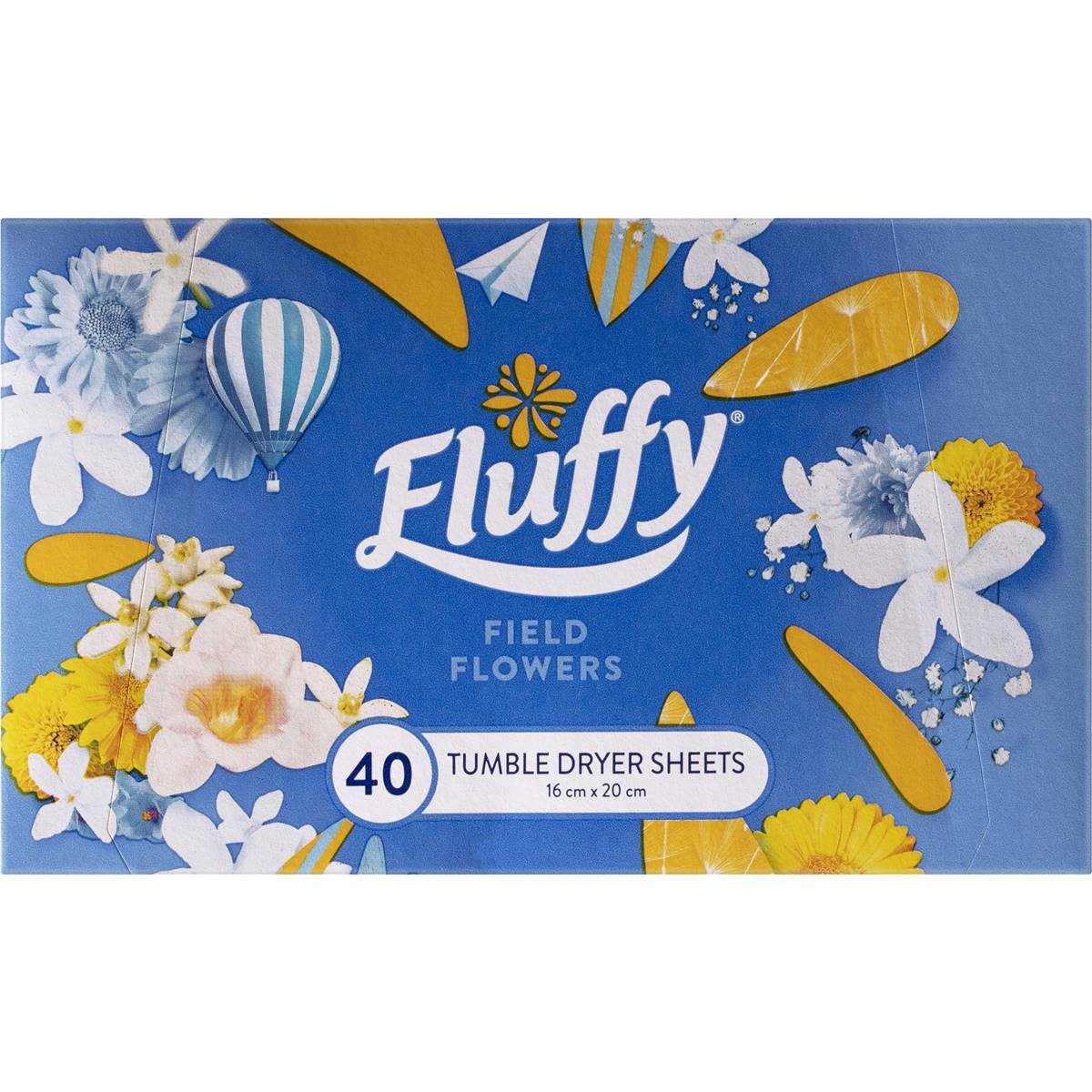 Fluffy Fabric Softener Dryer Sheets f/Flowers 40 Pack