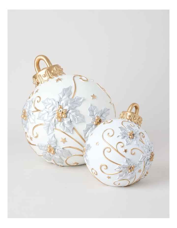 Luxe Poly Oversized Ornament Decor in White: 30cm