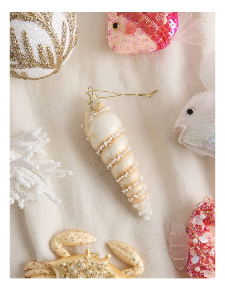 Eucalyptus Screw Shell Ornament in Brown: 13cm
