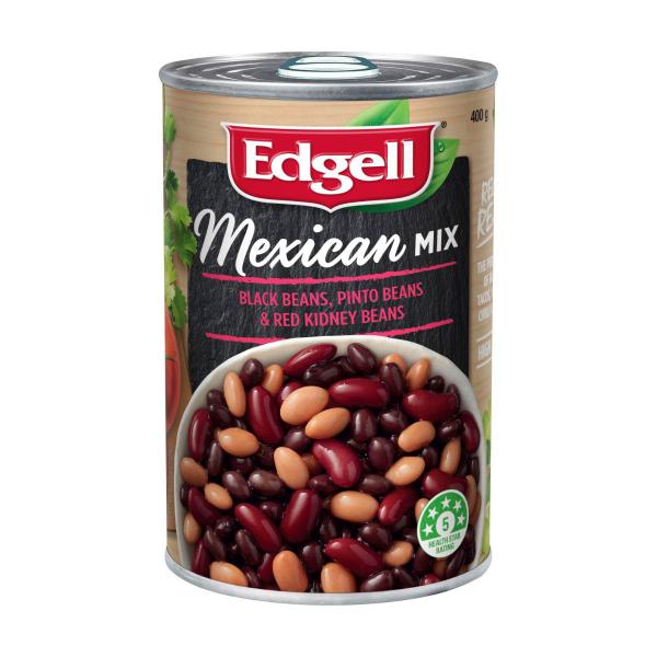 EDGELL MEXICAN MIX WITH BLACK BEANS- PINTO BEANS AND RED KIDNEY BEANS 400G