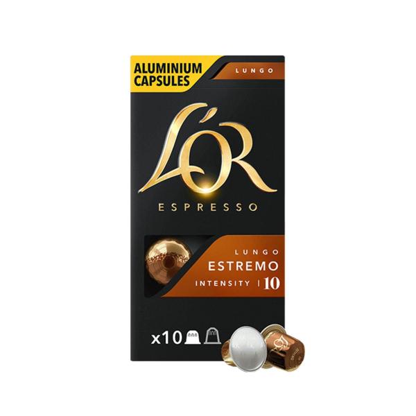 L'OR ESPRESSO LUNGO ESTREMO INTENSITY 10 COFFEE CAPSULES NESPRESSO* COMPATIBLE 52G:.:10 PACK