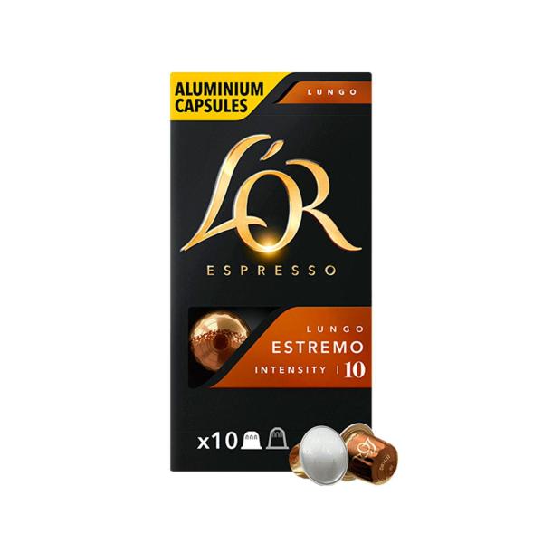 L'OR ESPRESSO LUNGO ESTREMO INTENSITY 10 COFFEE CAPSULES NESPRESSO* COMPATIBLE 52G:.:10 PACK
