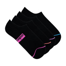 Underworks Ladies Sport No Show Socks Size 5-8 Black 4 Pack