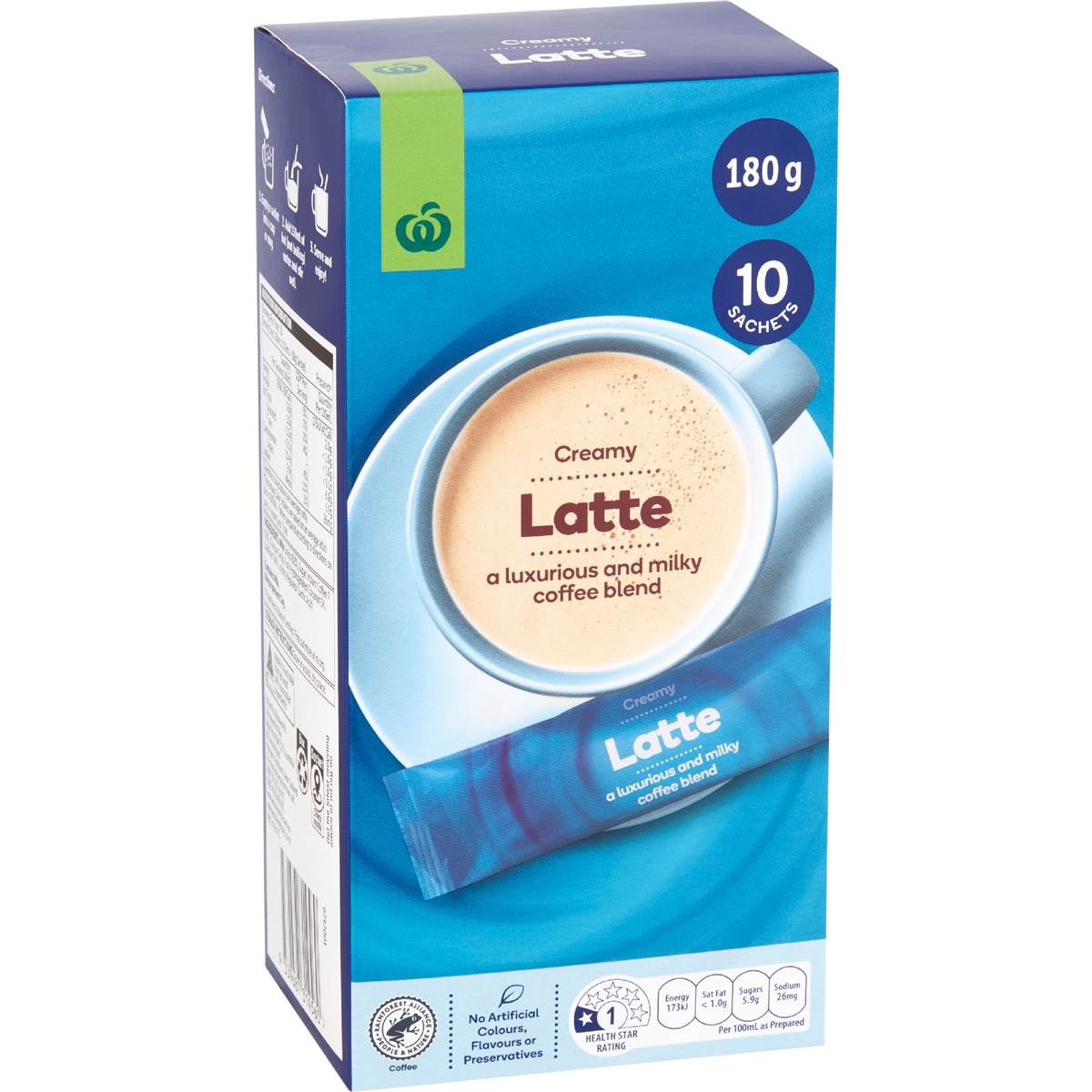Woolworths Latte Coffee Sachets 10 pack