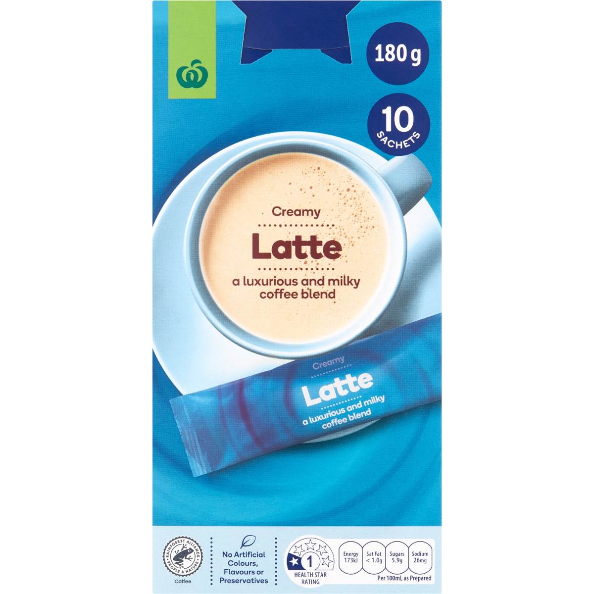 Woolworths Latte Coffee Sachets 10 pack