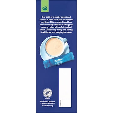Woolworths Latte Coffee Sachets 10 pack