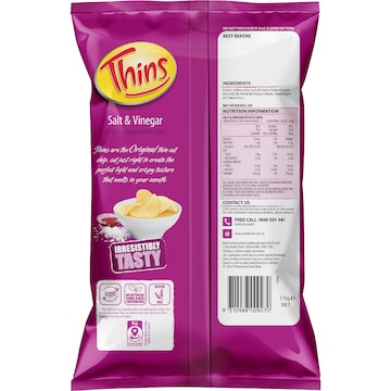 Thins Chips Salt & Vinegar 175g