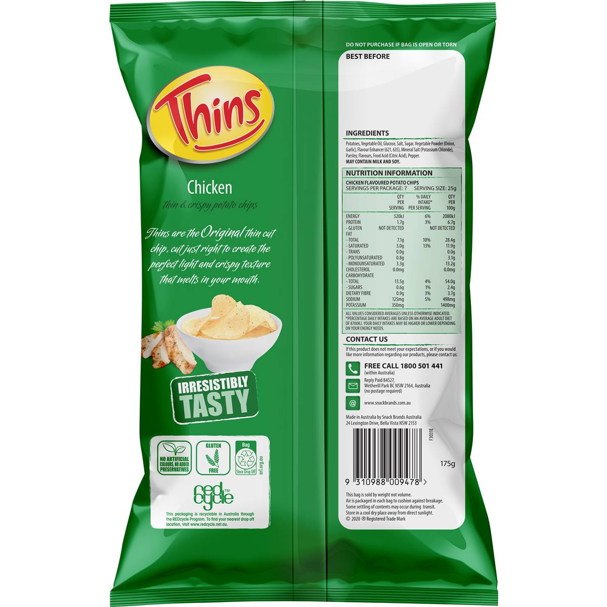Thins Chips Chicken 175g
