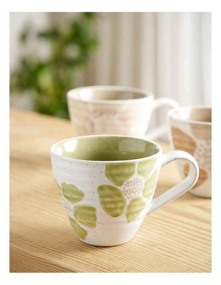 Hand Brushed Large Handled Mug 450ml in Multi