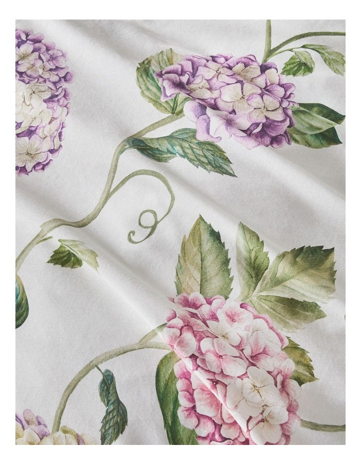 Hydrangea Cotton Sateen Quilt Cover Set in Plum