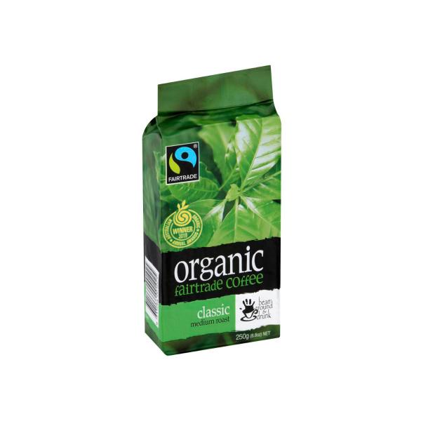 BEAN GROUND & DRUNK FAIRTRADE ORGANIC CLASSIC GROUND 250G