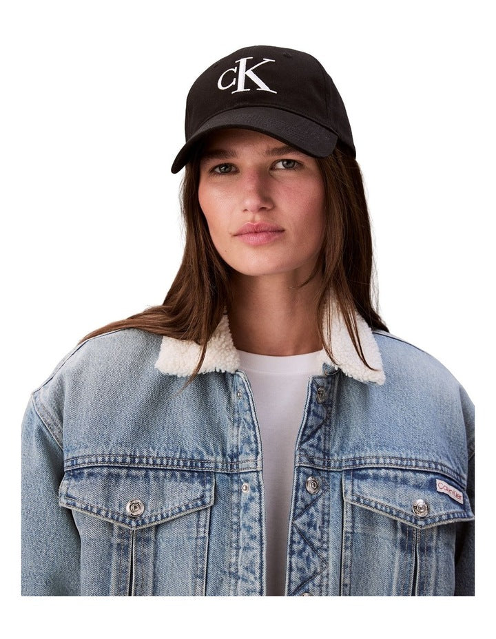 Monologo Embroidery Baseball Cap in Black