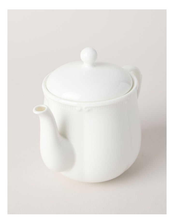 Bella Scalloped Teapot in White