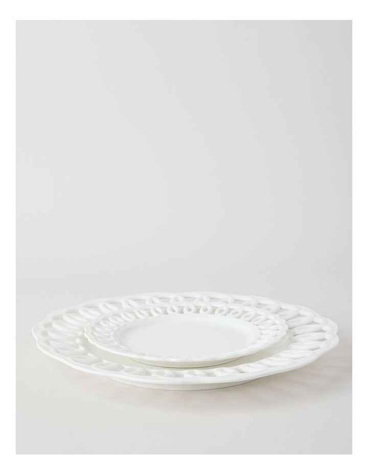 Lattice Side Plate 22cm in White