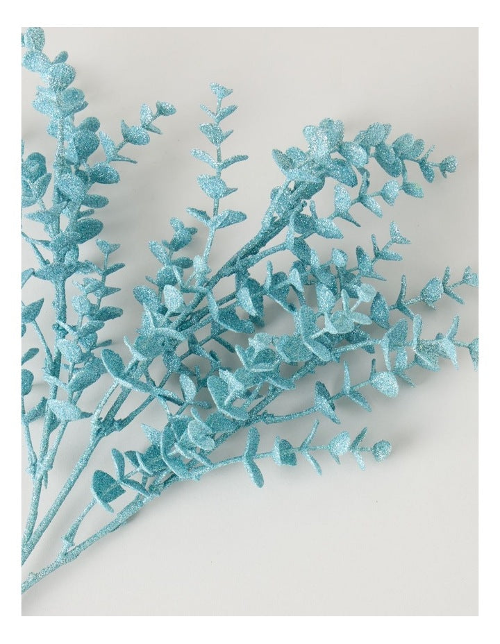 Faux Plastic Eucalyptus Pick in Blue: 50cm
