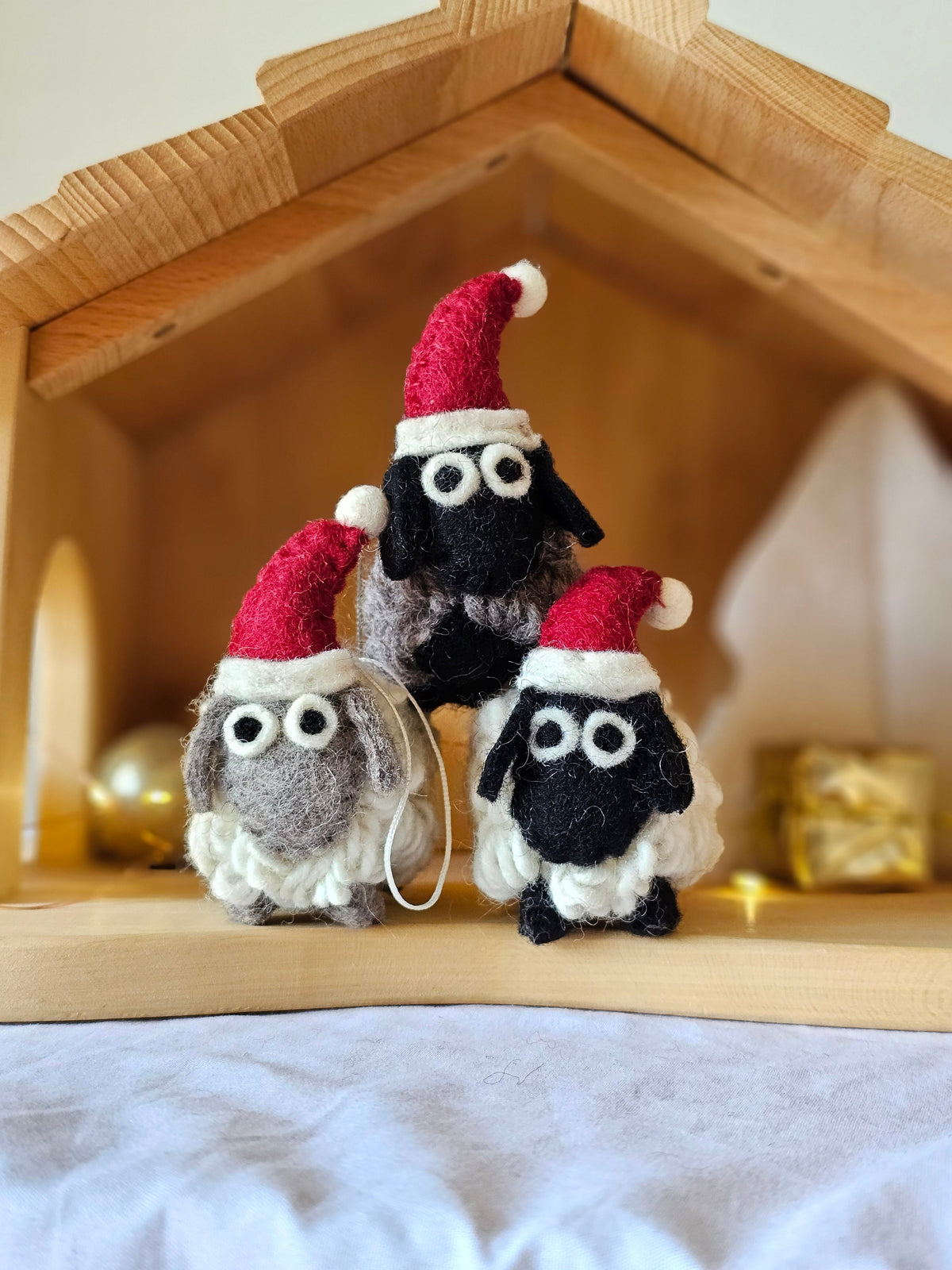 Pashom Felt Christmas Tree Decor Black Woolly Sheep Pretend & Imaginative Play Toys Christmas Range 3yrs+