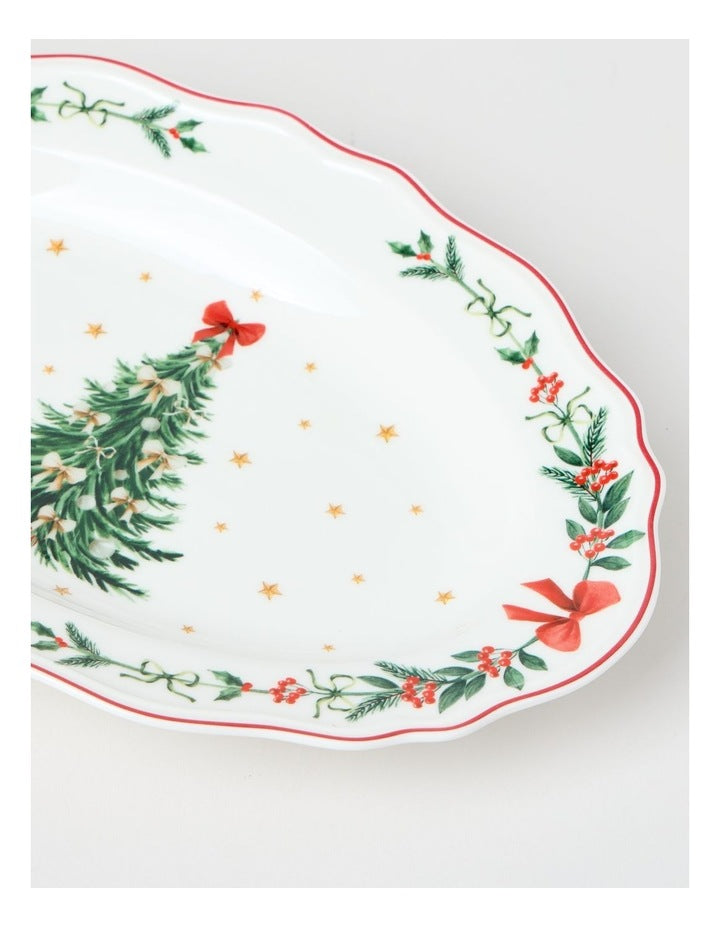 Heirloom Scalloped Oval Platter 35cm