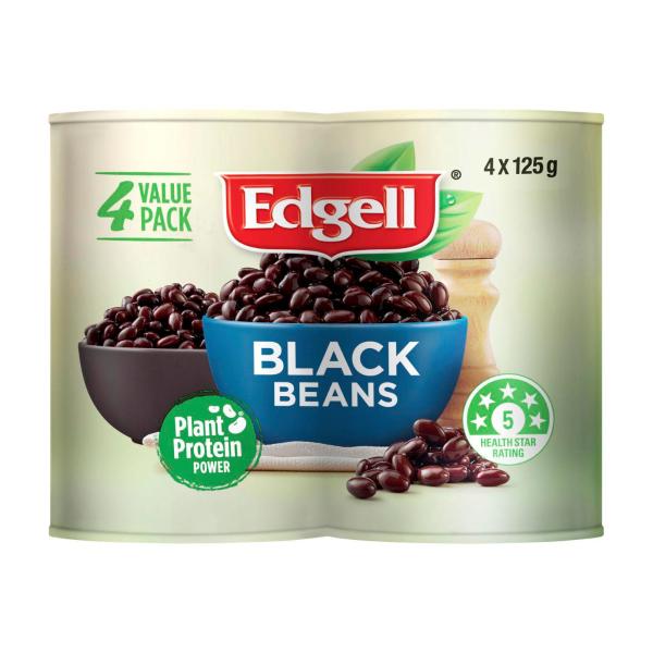 EDGELL SEED BEANS 4 PACK:BLACK BEANS:.:4X125G