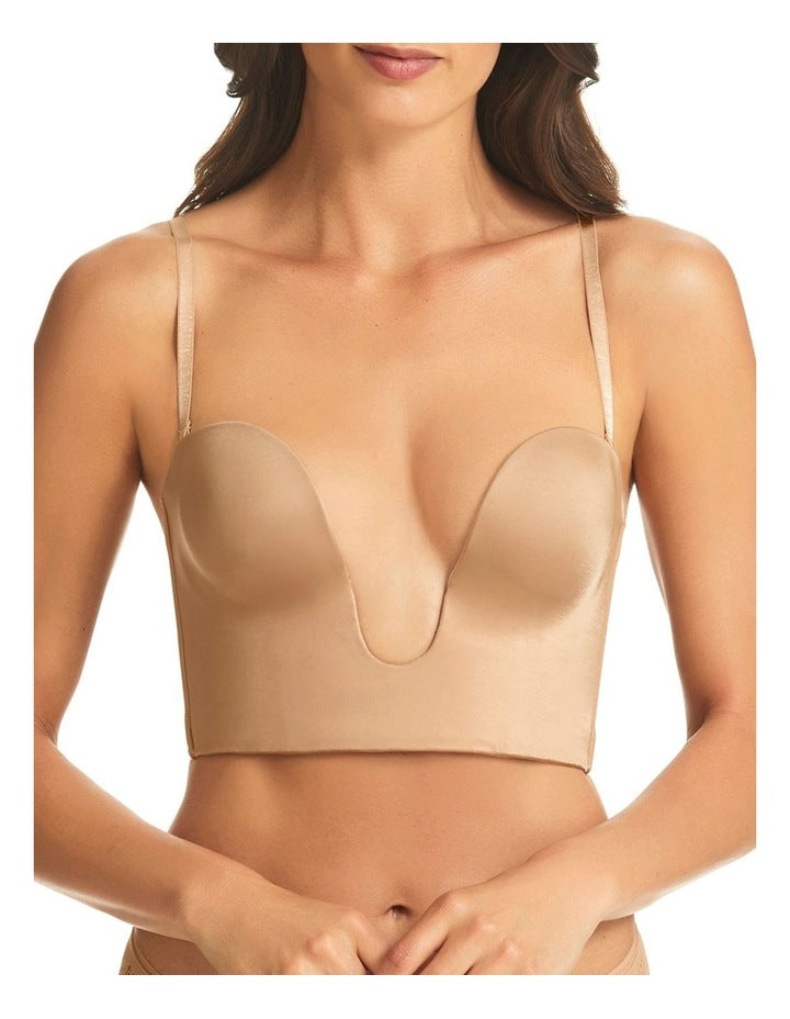 Refined 4 Way Convertible U Plunge Strapless Bustier in Nude