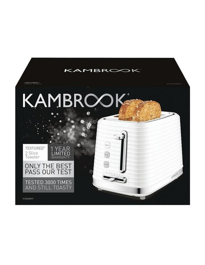 Textured 2 Slice Toaster KTA220WHT2IAN1 in White