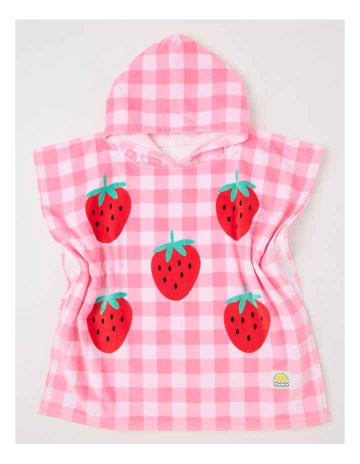 Gingham Hooded Towel in Pink