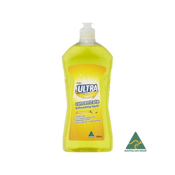 COLES ULTRA DISHWASHING LIQUID LEMON 900ML