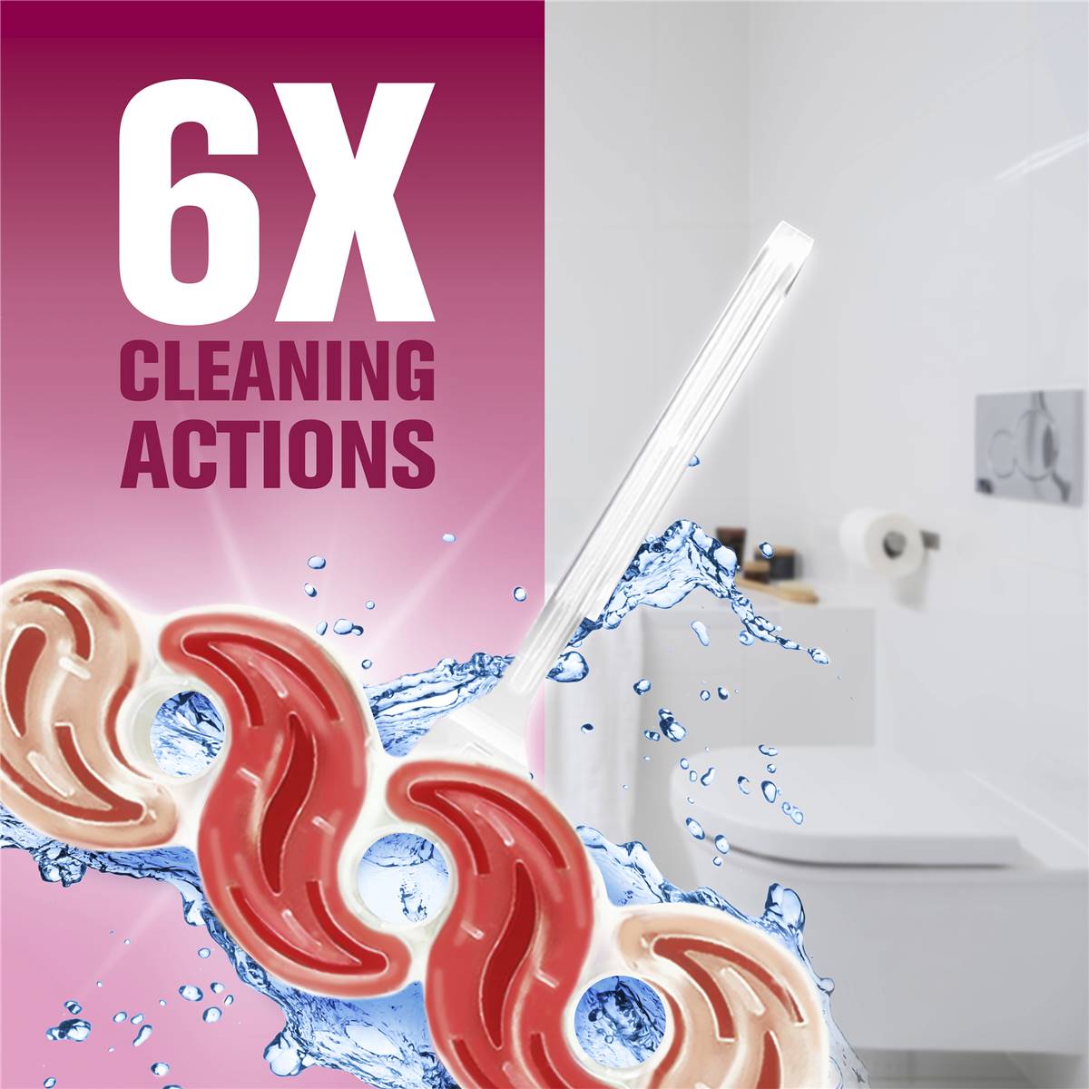 Harpic Fresh Power Rose Caged Toilet Cleaner Block 2 pack