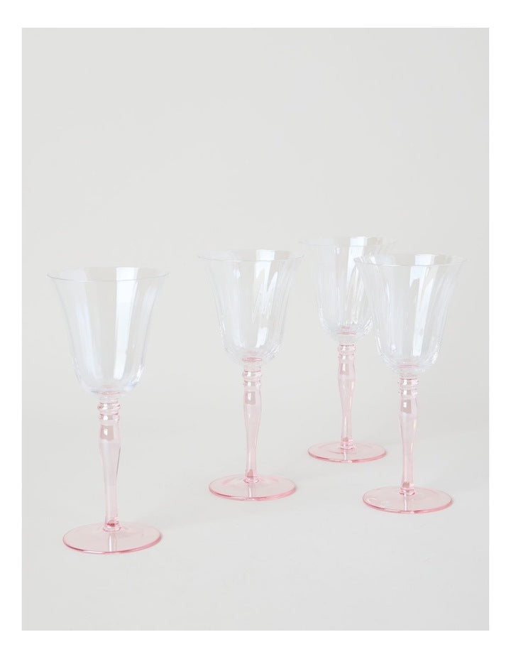 Maisie Wine Glass Set of 4 260ml in Pink