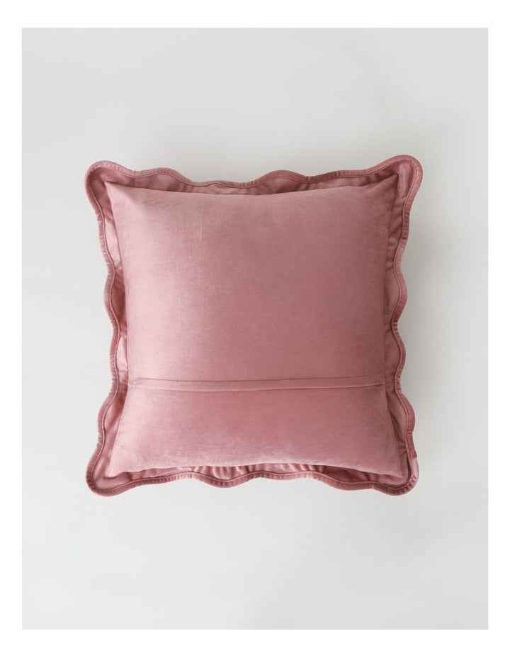 Velvet Scalloped Cushion in Rose