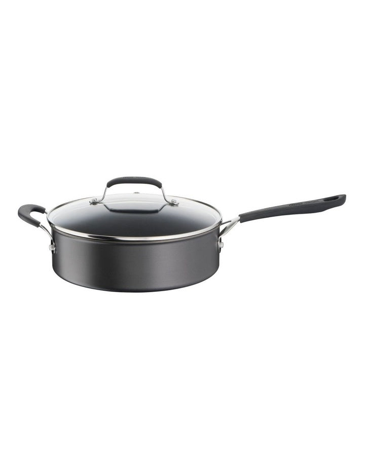 Quick and Easy Induction Non Stick Hard Anodised Sautepan 26cm + Lid in Grey