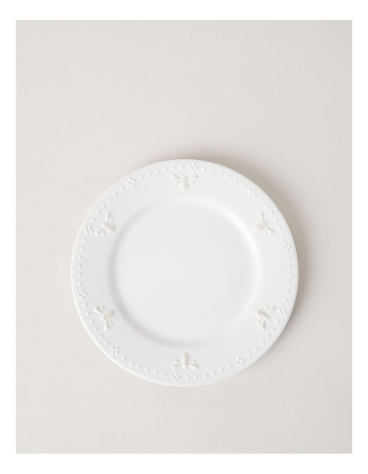 Embossed Honey Bee 12pc Dinner Set in White